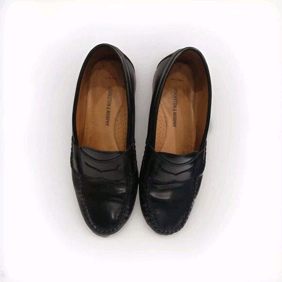 Johnston & Murphy Hayes Sz 9 M Penny Loafer Men’s Shoes Sheepskin Black 15-1091 main image 5